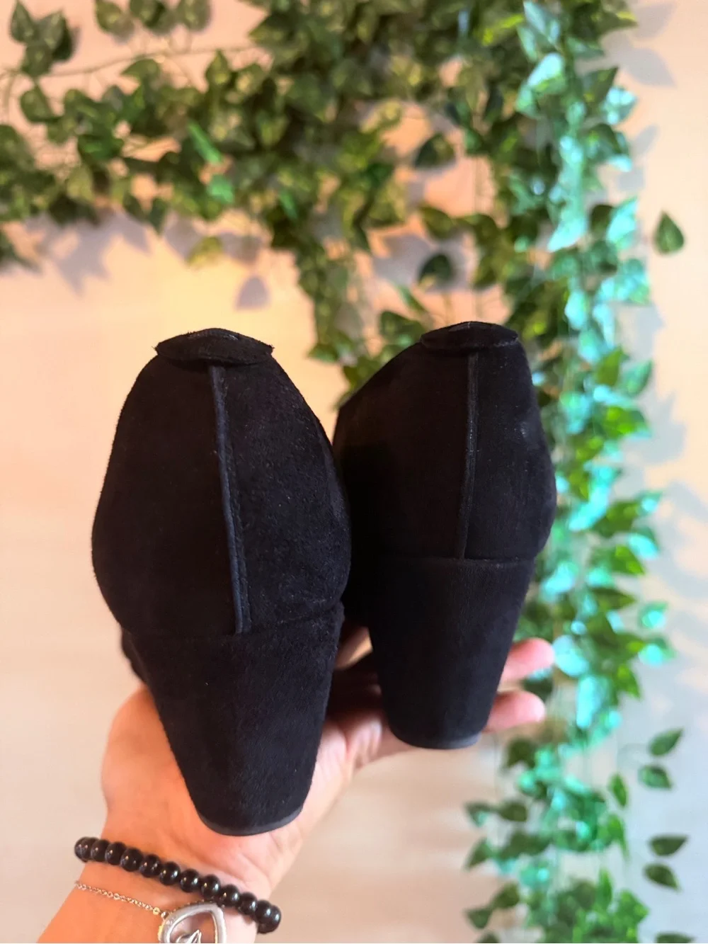 Anyi Lu Black Tassel Wedge Loafers